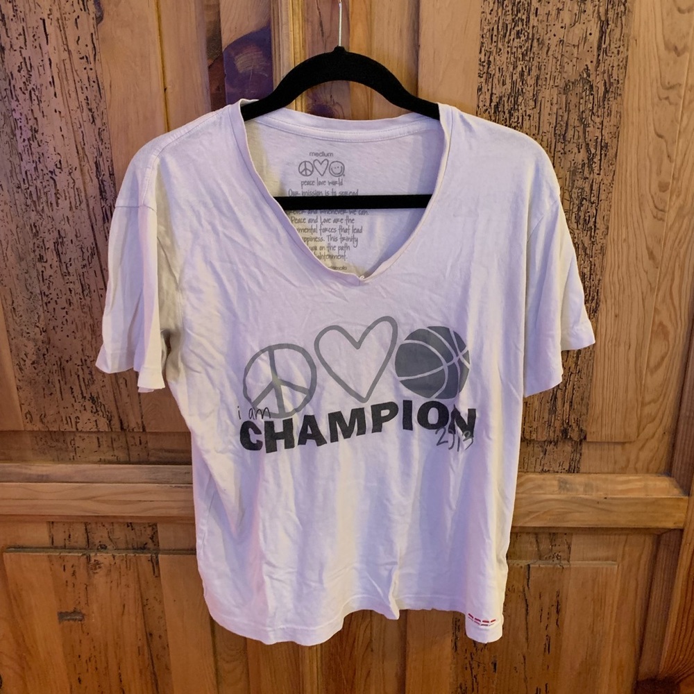 Peace Love World T Shirt- Champions- M
